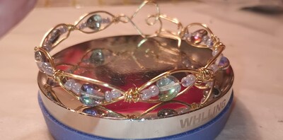 Gold Handmade Bracelet, Gold Bracelet, Handmade Bangle, Wire Wrapped Bracelet, Bracelet, wire wrapped Jewelry, bracelet with hearts - image3